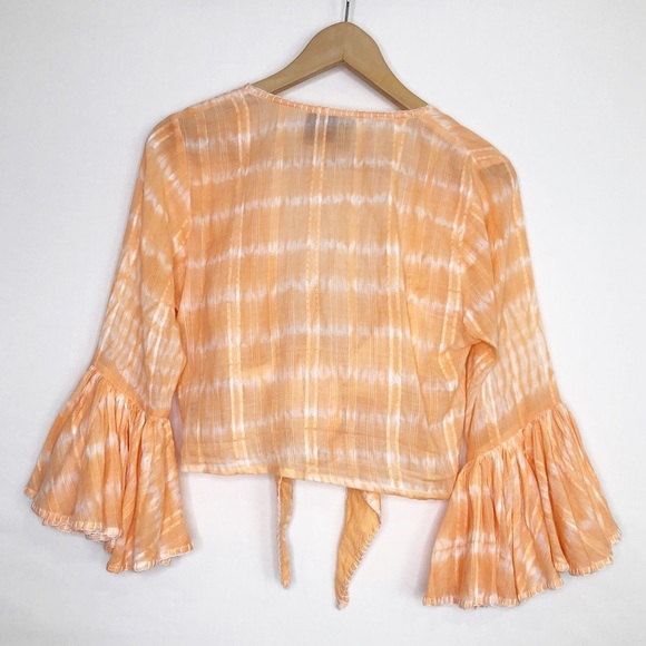 Anthropologie Chloe Oliver tie front bolero BoHo top - Picture 2 of 9